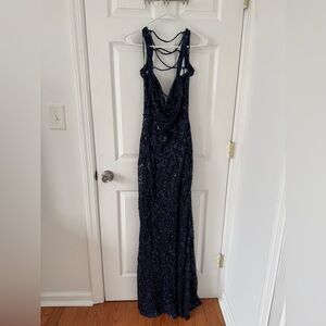Moira Lace-Up Mermaid Sequin Formal Dress